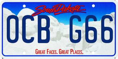 SD license plate 0CBG66