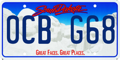 SD license plate 0CBG68