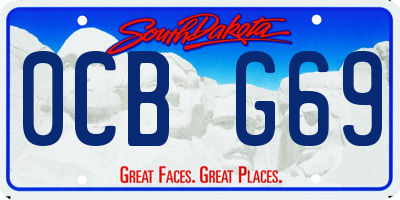 SD license plate 0CBG69