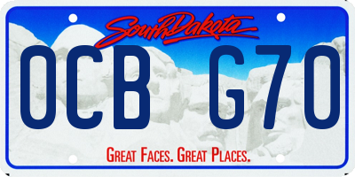 SD license plate 0CBG70