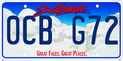 SD license plate 0CBG72