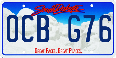 SD license plate 0CBG76