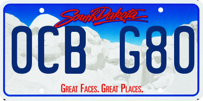 SD license plate 0CBG80