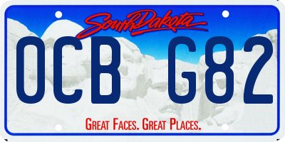 SD license plate 0CBG82