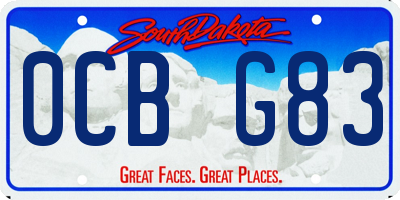 SD license plate 0CBG83