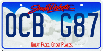SD license plate 0CBG87