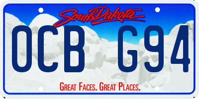 SD license plate 0CBG94