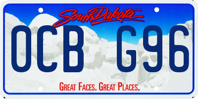 SD license plate 0CBG96
