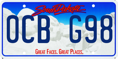 SD license plate 0CBG98