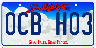SD license plate 0CBH03