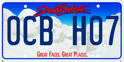 SD license plate 0CBH07