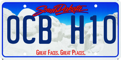 SD license plate 0CBH10