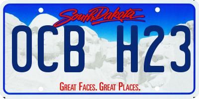 SD license plate 0CBH23