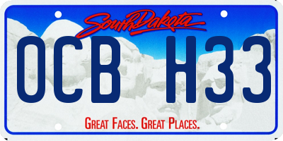SD license plate 0CBH33