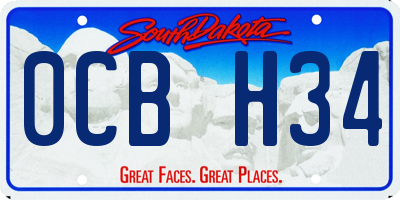 SD license plate 0CBH34