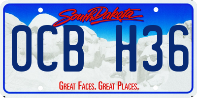 SD license plate 0CBH36