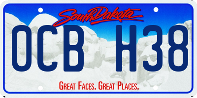 SD license plate 0CBH38