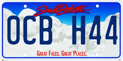 SD license plate 0CBH44