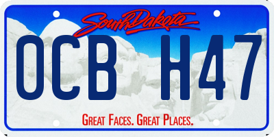 SD license plate 0CBH47