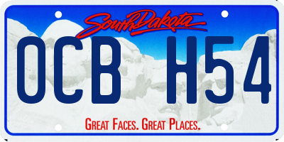 SD license plate 0CBH54