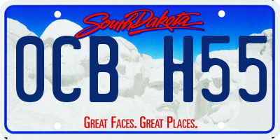 SD license plate 0CBH55