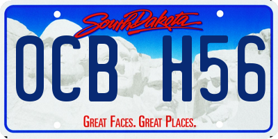 SD license plate 0CBH56