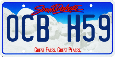SD license plate 0CBH59
