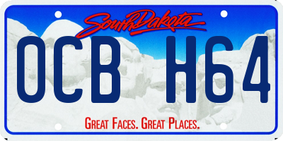 SD license plate 0CBH64