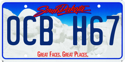 SD license plate 0CBH67