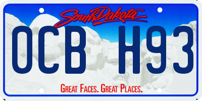SD license plate 0CBH93