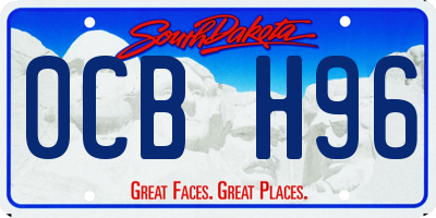SD license plate 0CBH96