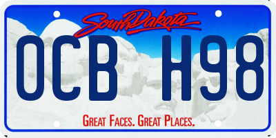 SD license plate 0CBH98