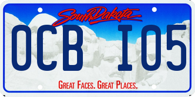 SD license plate 0CBI05