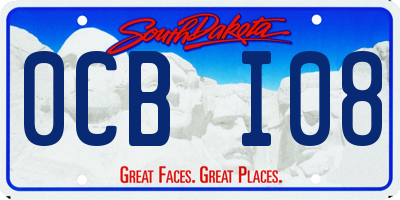 SD license plate 0CBI08