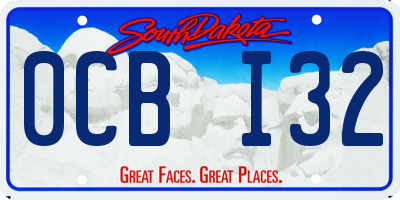 SD license plate 0CBI32