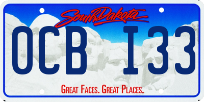 SD license plate 0CBI33