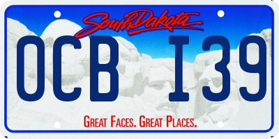 SD license plate 0CBI39