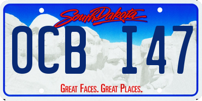 SD license plate 0CBI47