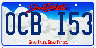 SD license plate 0CBI53