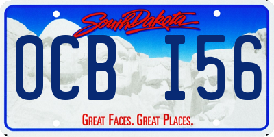 SD license plate 0CBI56