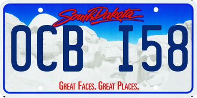 SD license plate 0CBI58