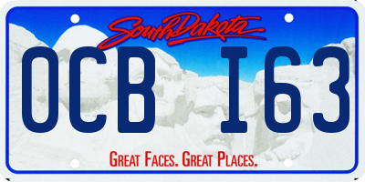 SD license plate 0CBI63