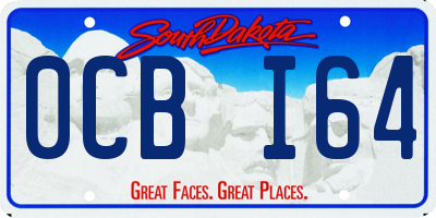 SD license plate 0CBI64