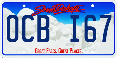 SD license plate 0CBI67