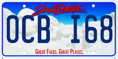SD license plate 0CBI68