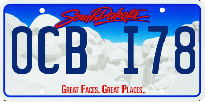 SD license plate 0CBI78