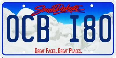 SD license plate 0CBI80