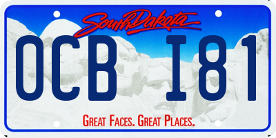 SD license plate 0CBI81