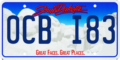 SD license plate 0CBI83