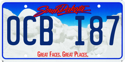 SD license plate 0CBI87